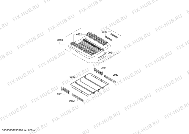 Схема №1 SX858D00PE StudioLine с изображением Bнyтpeннee ocвeщeниe для посудомойки Siemens 00757732