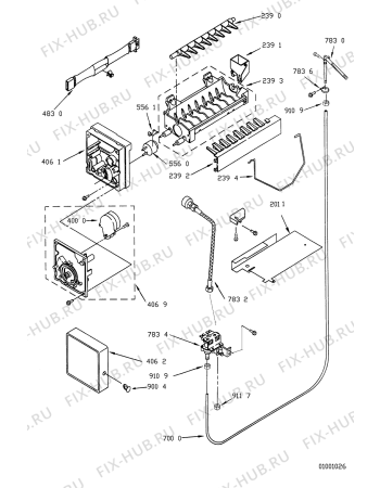 Схема №5 ART 722 с изображением Проводка для холодильной камеры Whirlpool 481232058057