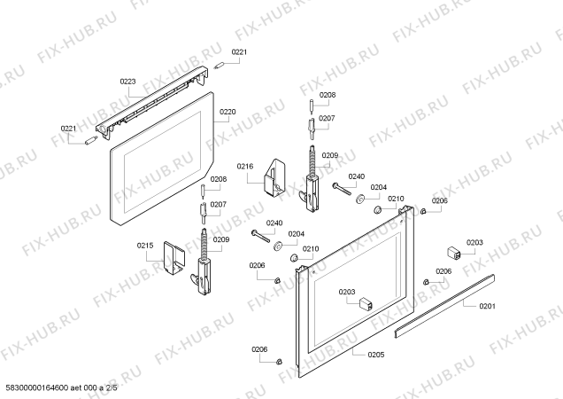 Схема №2 HBA43B150F H.BO.NP.L2D.IN.GLASS.B1/.X.E0_C/// с изображением Часы для духового шкафа Bosch 00659996