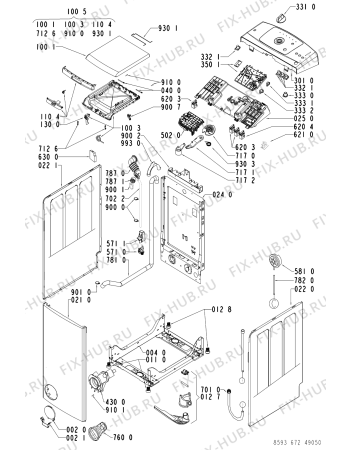 Схема №1 AWE 6725/P с изображением Декоративная панель для стиральной машины Whirlpool 481245215574