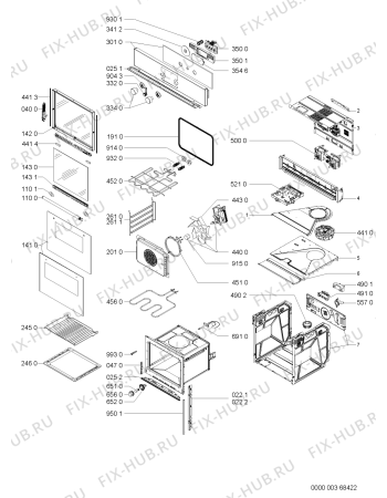 Схема №1 AKZ 447/IX/02 с изображением Обшивка для плиты (духовки) Whirlpool 481245249997