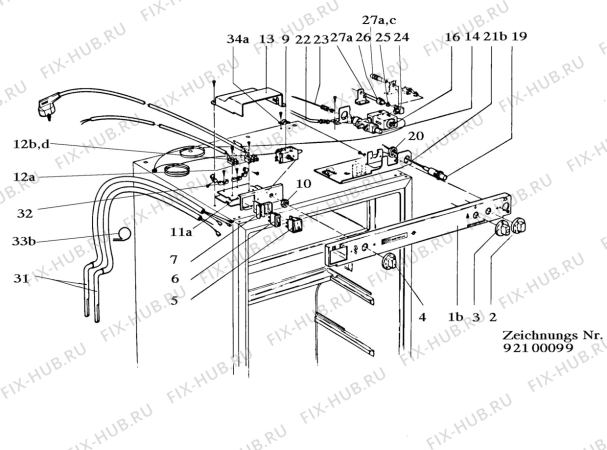 Взрыв-схема холодильника Electrolux RM400P - Схема узла Armature/fitting