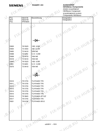 Схема №3 RX400R7 с изображением Инструкция по эксплуатации для телевизора Siemens 00531201