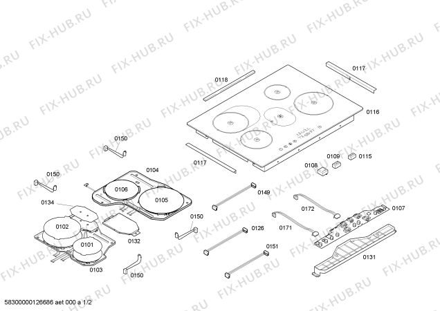 Схема №1 T4483X2 Induc.neff.80.tc_top.encst_plan.4i(b+wp) с изображением Стеклокерамика для плиты (духовки) Bosch 00479717