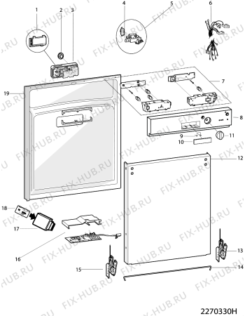 Взрыв-схема посудомоечной машины Indesit DPSG17B1ANXEU (F090040) - Схема узла