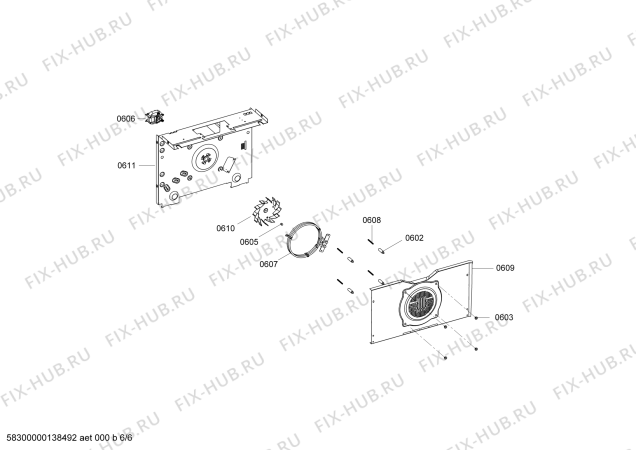 Схема №1 HB90054 с изображением Кольцевой тэн для плиты (духовки) Bosch 00648004