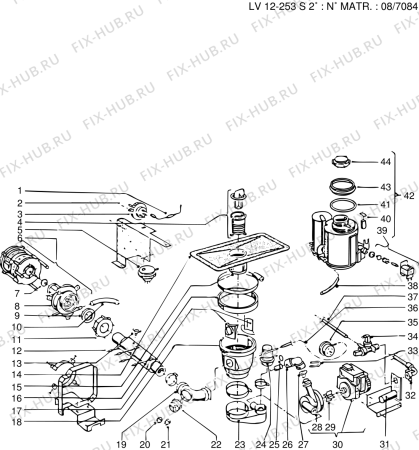 Взрыв-схема посудомоечной машины Indesit LV12253S (F008504) - Схема узла