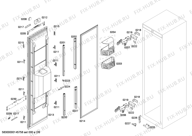 Схема №3 RF463201 с изображением Льдогенератор для холодильника Bosch 00684895