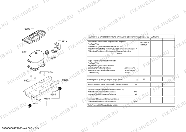 Взрыв-схема холодильника Bosch KGV36VD30S Bosch - Схема узла 03