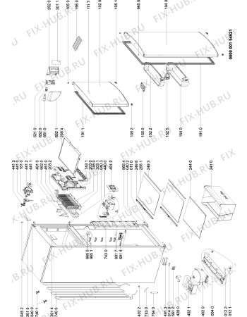 Схема №1 DPA29NF/EG/IS с изображением Вноска для холодильной камеры Whirlpool 480132102736