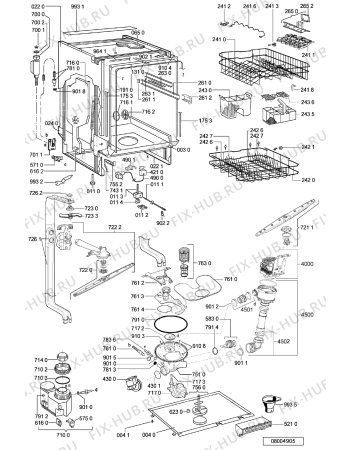 Взрыв-схема посудомоечной машины Whirlpool ADG 698 WH - Схема узла