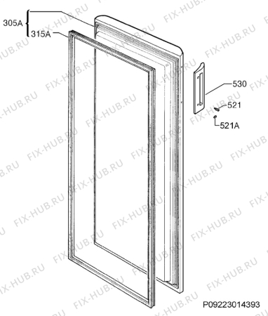 Взрыв-схема холодильника Zanussi ZFU720FW - Схема узла Door 003