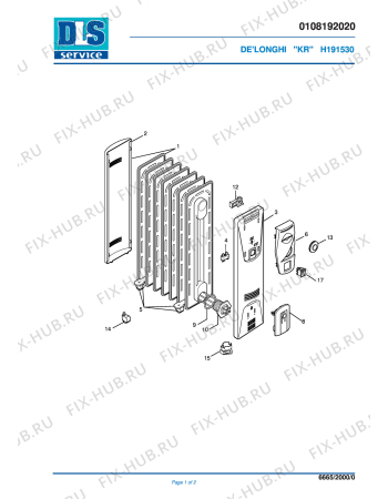 Схема №1 H191225 с изображением Микромодуль для электрообогревателя DELONGHI 5908006300