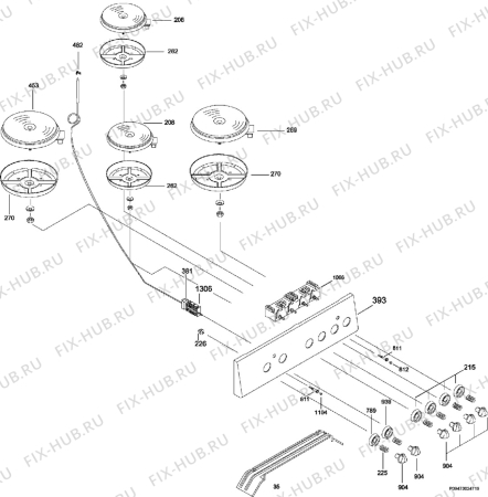 Взрыв-схема плиты (духовки) Aeg C6040EXS - Схема узла Section 2