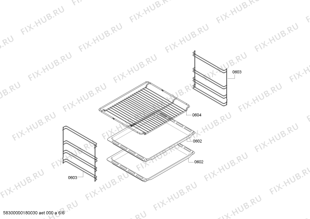Взрыв-схема плиты (духовки) Siemens HB331E2S - Схема узла 06