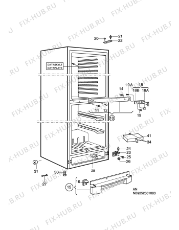 Взрыв-схема холодильника Electrolux ERB3190 - Схема узла C10 Cabinet