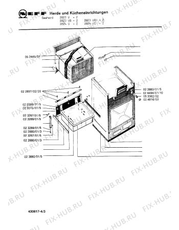 Взрыв-схема плиты (духовки) Neff 2823VBY-2 - Схема узла 03