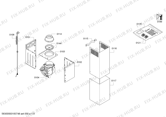 Схема №2 D36ML64N0 NEFF с изображением Панель управления для вытяжки Bosch 00771861