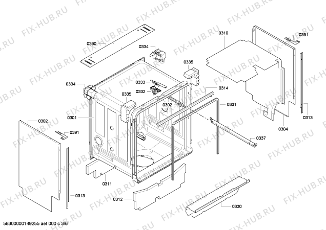Схема №2 SME53M00EU с изображением Инструкция по установке/монтажу для посудомойки Bosch 00384361