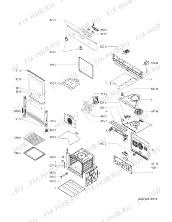 Схема №1 AKP145 IX с изображением Обшивка для плиты (духовки) Whirlpool 481245249835