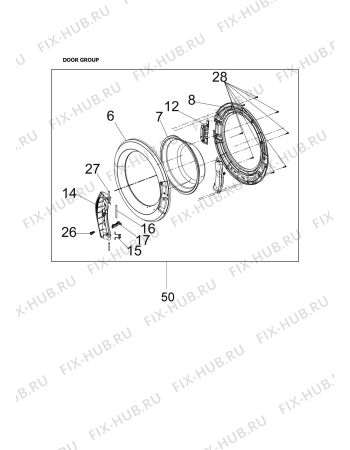 Схема №1 WM105VB с изображением Ручка (крючок) люка для стиральной машины Whirlpool 482000019952