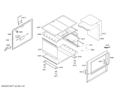 Схема №3 HSK66I42EQ P3 INOX GN 220V с изображением Задняя часть корпуса для плиты (духовки) Bosch 00239829
