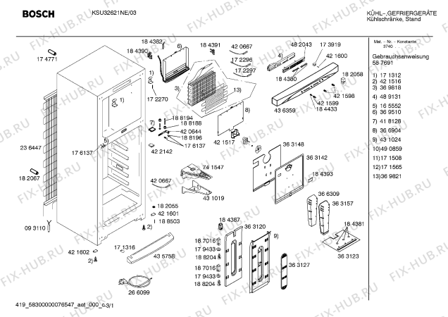 Схема №2 KSU32621NE с изображением Дверь для холодильной камеры Bosch 00471546
