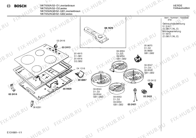 Схема №1 NKT650A с изображением Стеклокерамика для плиты (духовки) Bosch 00204915