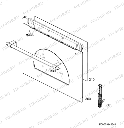 Взрыв-схема плиты (духовки) Electrolux FR53R - Схема узла Door