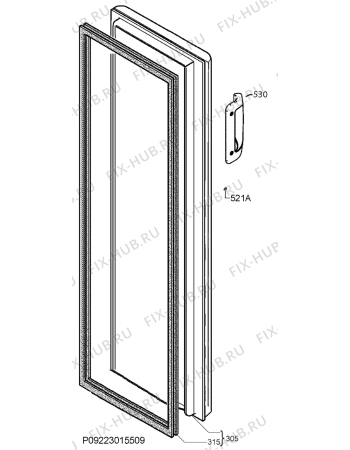 Взрыв-схема холодильника Zanussi ZFU23402WA - Схема узла Door 003