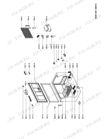 Схема №1 AFG 604 DGT с изображением Дверь для холодильной камеры Whirlpool 481241619309