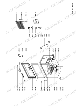 Схема №1 AFG 603 DGT с изображением Вноска для холодильной камеры Whirlpool 481245228604