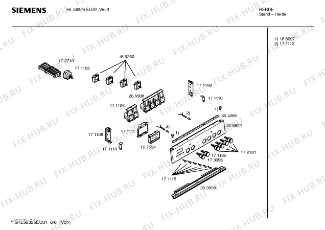 Схема №2 HL56325EU с изображением Инструкция по эксплуатации для плиты (духовки) Siemens 00523737
