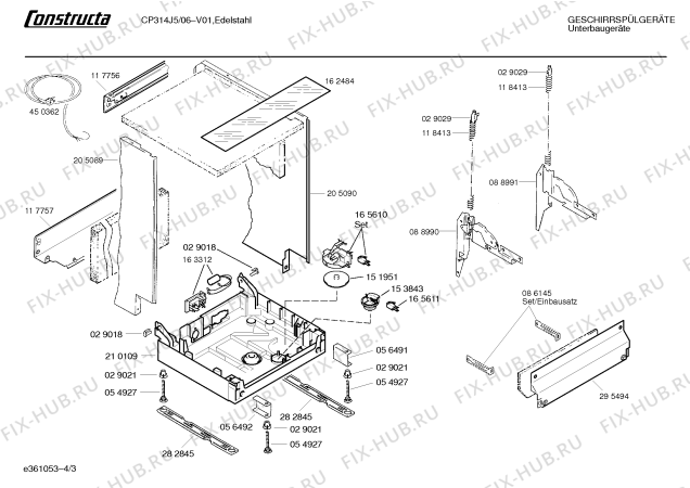 Взрыв-схема посудомоечной машины Constructa CP314J5 - Схема узла 03