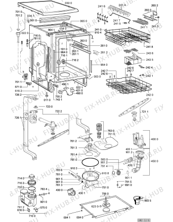 Схема №1 GSF 3322 с изображением Модуль (плата) управления для электропосудомоечной машины Whirlpool 480140100528