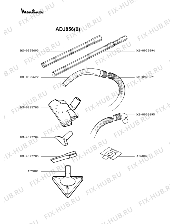 Взрыв-схема пылесоса Moulinex ADJ856(0) - Схема узла RP002277.9P3