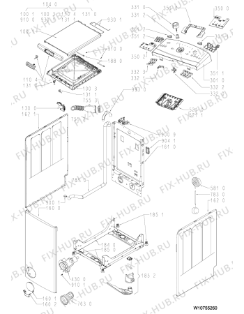 Схема №2 AWE 8782 GG с изображением Модуль (плата) для стиралки Whirlpool 481010612379