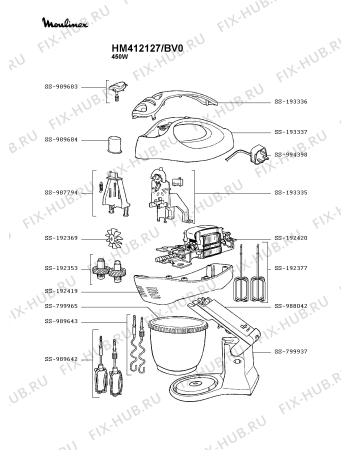 Схема №1 HM412127/BV0 с изображением Покрытие для блендера (миксера) Moulinex SS-193336