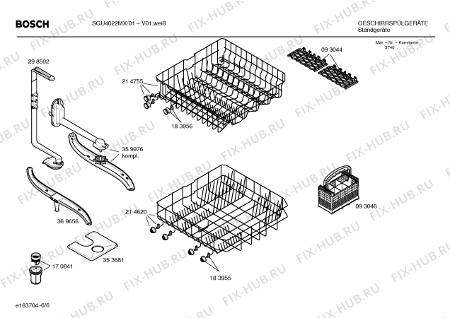 Взрыв-схема посудомоечной машины Bosch SGU4022MX - Схема узла 06