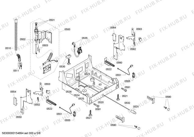 Схема №1 DIF5505 с изображением Передняя панель для посудомоечной машины Bosch 00662213