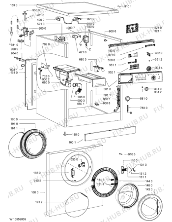 Схема №2 TG 1010 с изображением Обшивка для стиралки Whirlpool 480111104793