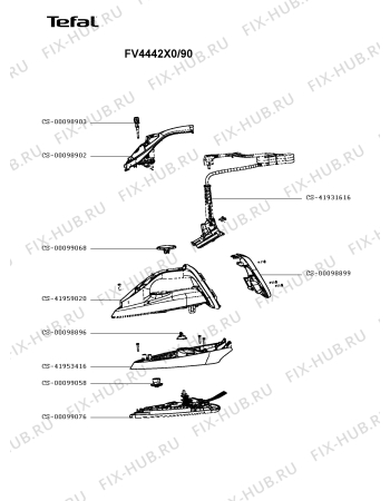 Схема №1 FV4442X0/90 с изображением Рукоятка для электропарогенератора Seb CS-41959020