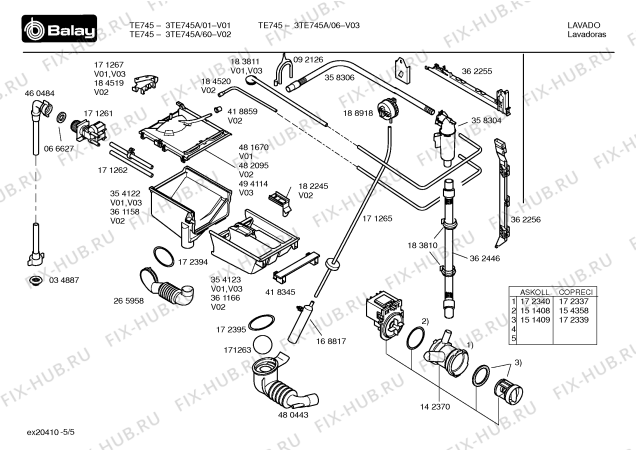 Схема №2 3TE745A TE745 с изображением Панель управления для стиралки Bosch 00432054