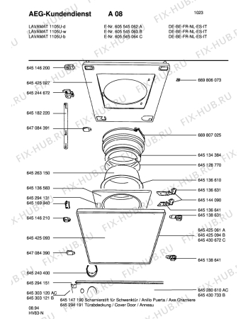 Взрыв-схема стиральной машины Aeg LAV1105 U - Схема узла Door 003