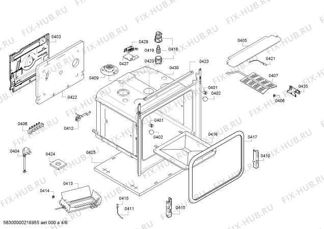 Взрыв-схема плиты (духовки) Bosch HGA120E59S - Схема узла 04