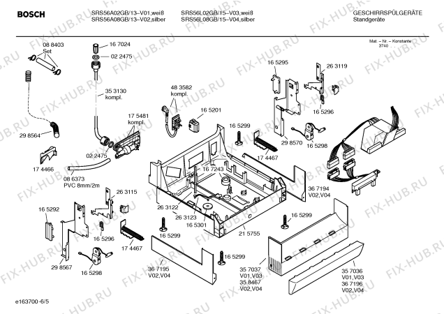 Схема №3 SRS43E02GB Exxcel auto-option с изображением Инструкция по эксплуатации для посудомоечной машины Bosch 00586135