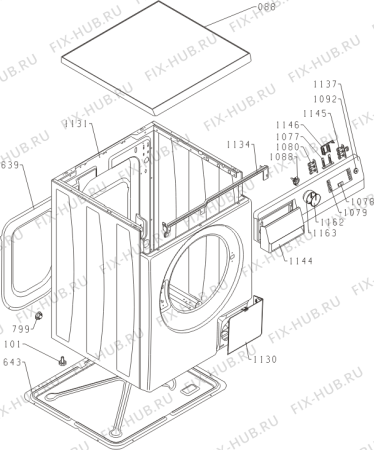 Схема №1 PESUKARHU7140 (493546, PS10/13140) с изображением Обшивка для стиральной машины Gorenje 493622