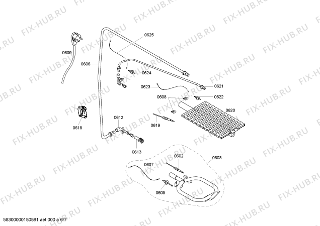Схема №4 3CEB440 с изображением Ручка конфорки для плиты (духовки) Bosch 00611225