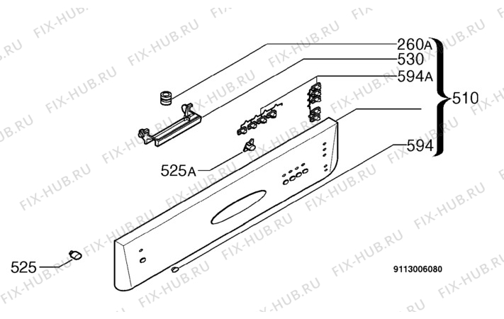 Взрыв-схема посудомоечной машины Rosenlew RW720 - Схема узла Command panel 037