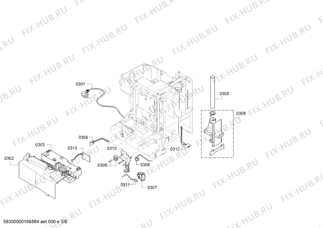 Взрыв-схема кофеварки (кофемашины) Siemens TE509501DE EQ.5 steelEdition - Схема узла 03
